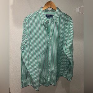 Polo by Ralph Lauren Mint and White Striped Shirt